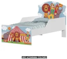 Mini Cama Infantil 148x68cm Com Proteção Lateral Circo K06 - Mpozenato