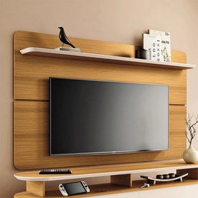 Painel Suspenso Curv 1.8 TV até 70 Polegadas Cinamomo/OffWhite G26 - Hb Móveis