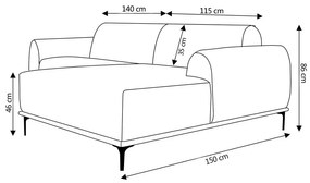 Sofá 4 Lugares Bipartido com Chaise Lado Esquerdo Base de Madeira Euro 255 cm Veludo Marrom G15 - Gran Belo