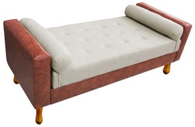Recamier Félix Queen Size 160cm Corano Nozes e Linho Bege - ADJ Decor