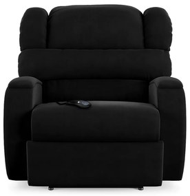 Poltrona do Papai Sala de Cinema Reclinável Kylie Controle Power Elétrico USB Veludo Preto G23