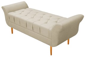 Recamier Estofado Ari 160 cm Queen Size Corano Bege - ADJ Decor