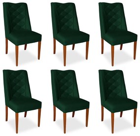 Kit 6 Cadeiras de Jantar Micheli Suede Verde Bandeira