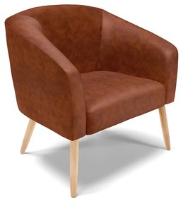 Namoradeira e 2 Poltronas Pé Palito Natural Stella Sintético PU D03 - D'Rossi - Nozes