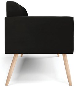 Sofá Namoradeira Pés Palito Natural Marisa Suede D03 - D'Rossi - Preto