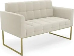 Namoradeira e 2 Poltronas Industrial Dourado Ana Bouclé Bege - Ibiza