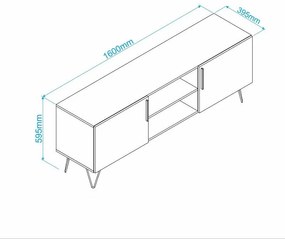 Rack Aparador com 2 Nichos Para TV de até 50 pol Branco
