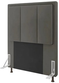 Cabeceira Solteiro Cama Box 90cm para Quarto Opala Suede M11 - D'Rossi - Grafite