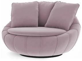 Poltrona Decorativa Redonda Giratória Glória Veludo Rosê - Sheep Estofados - Veludo Rosê