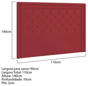 Cabeceira Solteiro Estocolmo P04 90 cm Suede - ADJ Decor