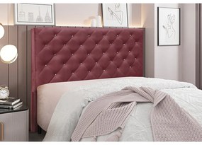 Cabeceira Cama Box Casal 140 cm Tania Veludo S04 - D'Rossi - Vinho