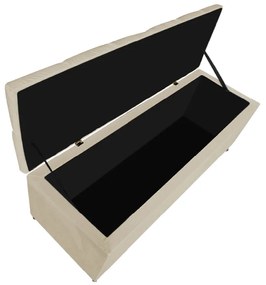 Calçadeira Estofada Liverpool 140 cm Casal Corano Bege - ADJ Decor
