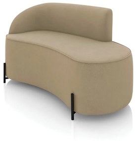 Sofá 2 Lugares Orgânico 140cm Pé Ferro Preto Morgan Suede D03 - D'Rossi - Marrom Rato