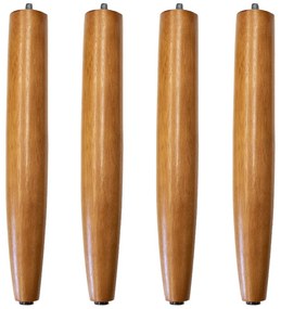 Kit 04 Pés Palito 30 cm Castanho e 04 Chapinhas Inclinadas - D'Rossi
