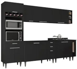 Armário de Cozinha CP07 Para Pia 120cm Pérola Z34 Preto - Mpozenat
