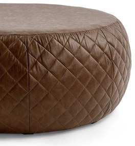 Puff Cleo 105cm Trêsse PU Sintético Marrom G15 - Gran Belo