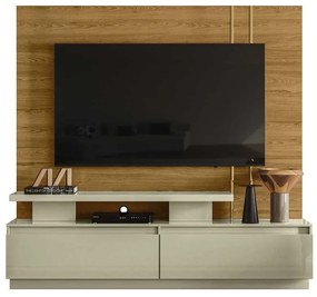 Home Theater Braun 2 Gavetas MDP até 75 Cumaru/Opala G97 - Gran Belo
