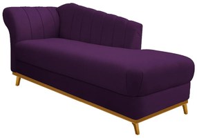 Recamier Vanessa 185cm Lado Direito Suede Roxo - ADJ Decor