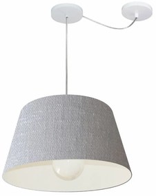 Lustre Pendente Cone Com Desvio Md-4273 Cúpula 21/30x40cm Rustico Cinza - Bivolt