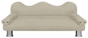 Cama Sofá Pet Meg Para Cães E Gatos Elegante e confortável Suede Bege