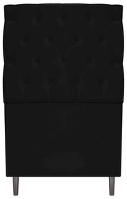 Cabeceira Estofada Liverpool 90 cm Solteiro Corano Preto - ADJ Decor
