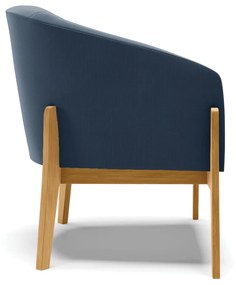 Poltrona Decorativa Base de Madeira Stella Suede Azul M D03 - D'Rossi
