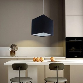 Lustre Pendente Quadrado Md-4223 Cúpula em Tecido 15/13x13cm Preto - Bivolt