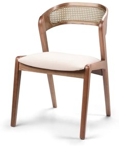 Cadeira Eloah Assento Estofado Encosto Tela Design Atemporal