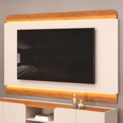 Painel Para TV Suspenso 75 Pol 219cm Com LED Collie D04 Off White/Frei