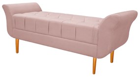 Recamier Estofado Ari 100 cm Solteiro Suede Rosê - ADJ Decor