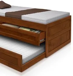 Bicama Solteiro Juvenil 2 Gavetas Bianca Castanho - Atraente Móveis