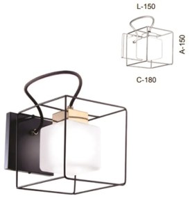Arandela Aramado Vidro Quadrado 12X17X15Cm Metal E Cubo 01Xg9 |Old Art... (COBRE FOSCO, FOSCO (BRANCO))