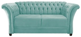 Namoradeira Chesterfield Sofia Suede Azul Tiffany - ADJ Decor
