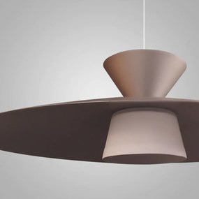 Pendente Rebatedor Ø50X30Cm Disco Curvo Alumínio 01Xled 9W 2700K - Old... (ROSE FOSCO, 220v)