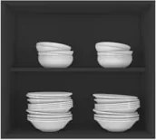 Armário de Cozinha Aéreo Nicho 60cm Pérola Z34 Preto        - Mpozenat