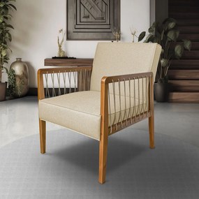Poltrona Havaí SPZ Decorativa Sala Linho - ADJ Decor