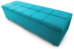 Calçadeira Baú Casal 140cm Veneza Suede Turqueza - Sheep Estofados