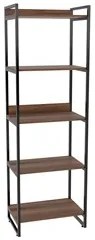 Kit 2 Estantes Livreiro Prisma Estilo Industrial 60cm 5 Prateleiras C0