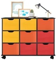 Nicho Organizador com Rodízios Toys 9 Gavetas Q01 Pto/Color - Mpozenat