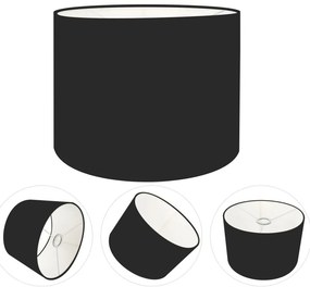 Cúpula Abajur Cilíndrica Cp-7016 Ø35x30cm Preto