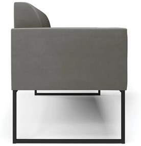 Sofá Namoradeira Base Industrial Preto Marisa Suede Grafite D03 - D'Rossi