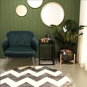 Kit 2 Poltronas Decorativas Kitana Pés Champagne Palito Veludo Verde G15 - Gran Belo