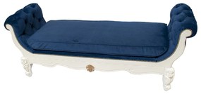Recamier Préciosité c/ Capitonê e Tachas - Branco com Dourado Soléil Clássico Kleiner