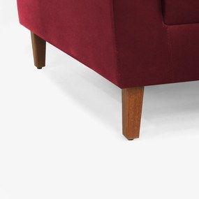 Poltrona Decorativa Gabriela Suede Bordo
