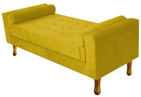 Recamier Félix King Size 195cm Suede Amarelo - ADJ Decor