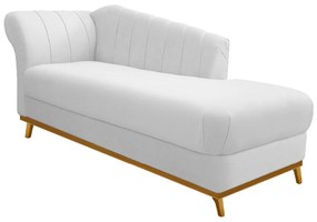 Recamier Vanessa 160cm Lado Direito Corano Branco - ADJ Decor