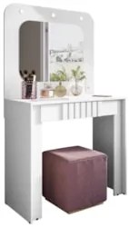 Penteadeira Camarim 90cm Com Espelho Lilian Branco B02      - Mpozenat