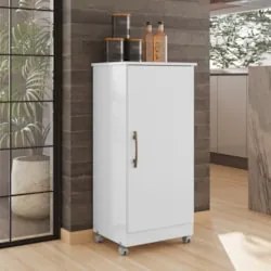 Armário Multiuso Cozinha Lavanderia com Rodízios Lisa Z17 Branco - Mpo