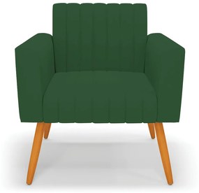 Kit 2 Poltronas Viena Gomada Veludo Pés Palito Castanho - D'Rossi - Verde