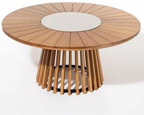 Mesa Jantar Redonda Paraty Base Verniz Mel 160cm - 78545 Sun House